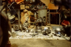 The motor, thru the frame